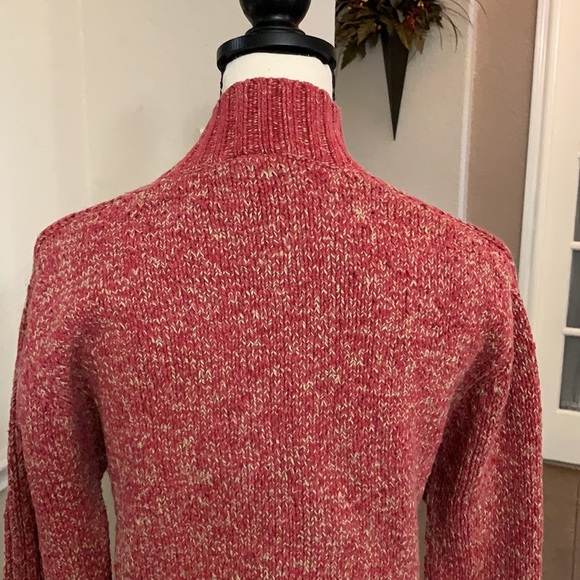 Aigle rare red & tan marled thick knit mock neckline sweater Size L - Picture 11 of 17